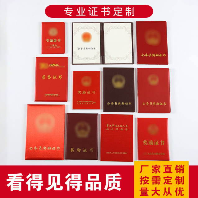 公务员奖励证书制作